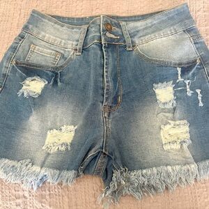 Distressed Denim Women Shorts